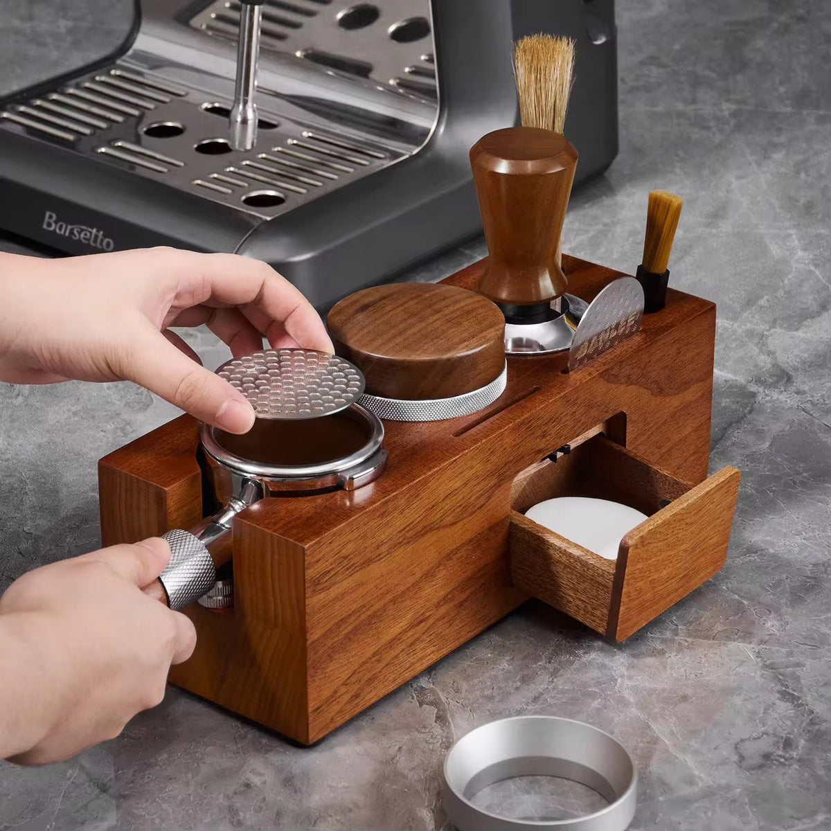 Tamping station de madera 58mm