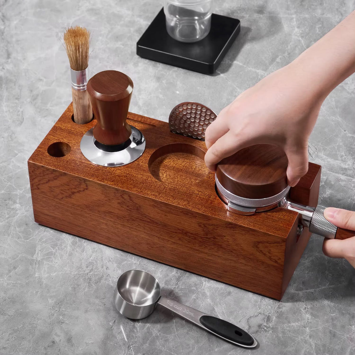 Tamping station de madera 58mm
